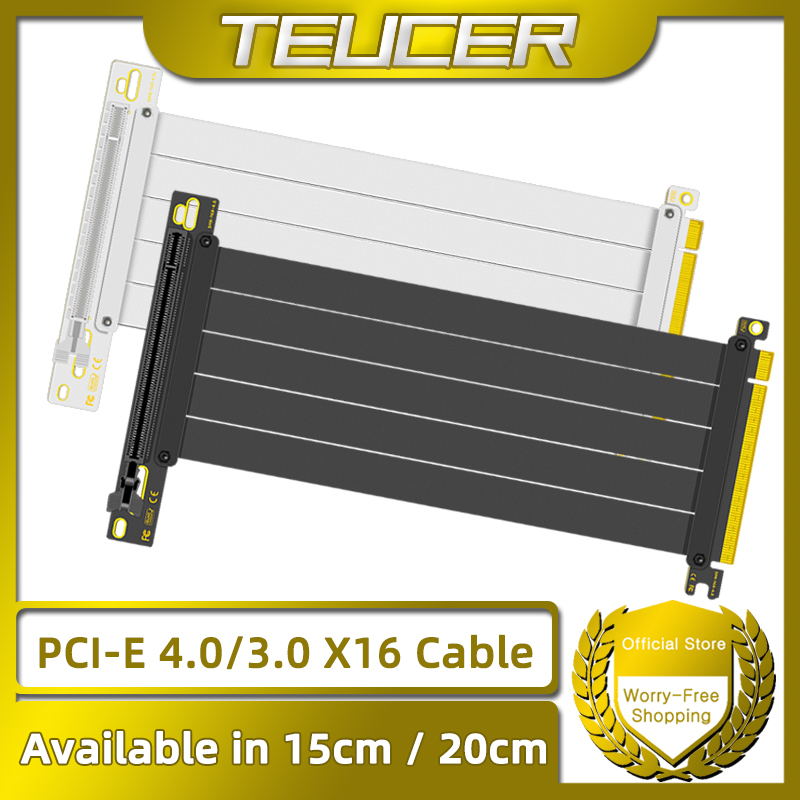 Pcie 4.0 X16 Riser Cable 90 Degree - TEUCER PCI-E 4.0 x 16 Riser-Kabel,